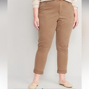 High Waist Chino Pants Tan/Khaki